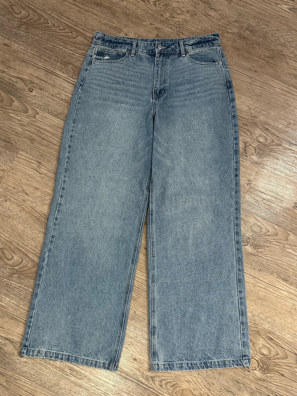Copper Key Wide-Leg Casual Jeans, Light Blue Denim, 13